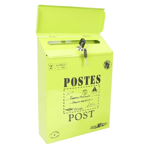 DOITOOL Vintage Wandbriefkasten aus Eisen mit Schloss Rustikaler Briefkasten für Wandmontage Dekorative Vorschlagsbox im Landhausstil Wetterfest und Langlebig für Zuhause und Garten von DOITOOL
