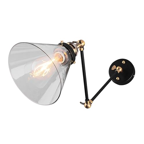 DOITOOL Schwenkarm Wandlampe Modern Mit Glas Eisen Flexibel Einstellbare Wandleuchte Für Wohnzimmer Schlafzimmer Und Flur Einfache Installation Elegantes Design von DOITOOL