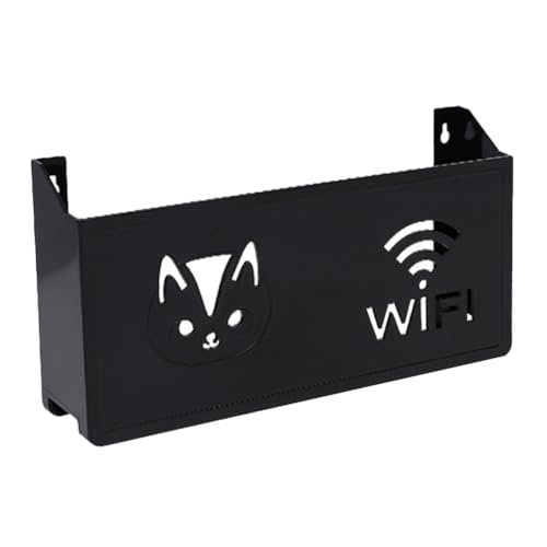 DOITOOL Wandmontage-WLAN-Router- Modem-Router-Abdeckung Steckdosenleiste Und Kabelmanagement Verstecktes Büro-Desktop-Organizer Regale (Schwarz) von DOITOOL