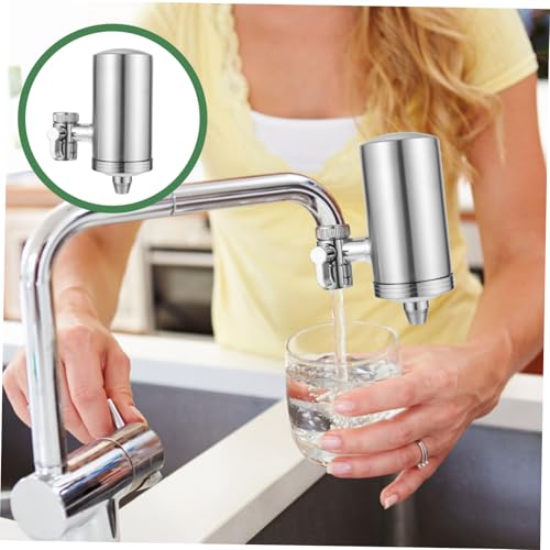 DOITOOL Wasserhahn Wasserfilter aus Edelstahl mit Keramikfilterkern Einfache Installation ohne Lecks Langlebig Passend für Küchen Badarmaturen für Reines Trinkwasser Zuhause von DOITOOL