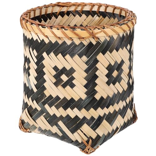 DOITOOL Weidenkorb Papierkorb Runder Müllkorb Rustikaler Gewebter Mülleimer Rattan Mülleimer Dekorative Zeitschriften Korb Arrangieren Blumen Halter für Zuhause Büro Organizer von DOITOOL