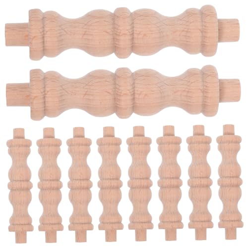 DOITOOL Weinflaschenhalter 10 Stück Weinschrank Küchen Und Esszimmermöbel Akzentschrank Buffetschrank DIY Möbel Dekorationsschrank Für Wohnzimmer Mini Säule Khaki Holz von DOITOOL