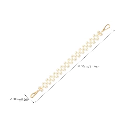 DOITOOL Weißer Imitationsperlen Handtaschen Ersatzkette mit Schnallen Leichter DIY Taschenriemen für Schultertaschen und Modische Umhängetaschen von DOITOOL