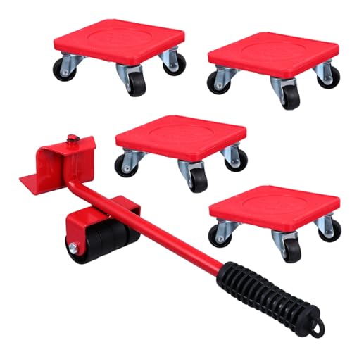 DOITOOL Werkzeuge bewegen Möbelgleiter-Kit Haushaltsgeräte Möbelrollen Wheels for Furniture Schwerlastrollen multifunktionswerkzeug Möbelbewegungsgerät Bettverschiebungswerkzeuge Abs rot von DOITOOL
