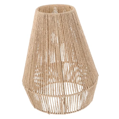 DOITOOL Wovener Vintage Lampenschirm Hängelampe Pendelleuchte Kronleuchter Wicker Papierseil Lampenschirm Boho Landhausstil Esszimmer Teestube Hotpot Lichtschutzschirm von DOITOOL
