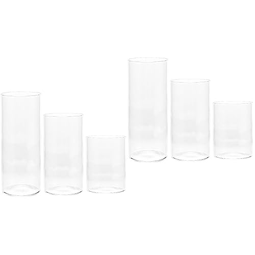 DOITOOL Zylindervasen Aus Glas 6Er-Set Zylindervasen Aus Klarem Glas Für Tafelaufsätze Hurricane-Kerzenhalter Aus Glas Für Stumpenkerzen Schwimmende Kerzenvase Für Hochzeitsdekoration (3 DOITOOL Zylindervasen Aus Glas 6Er-Set Zylindervasen Aus Klarem Glas Für Tafelaufsätze Hurricane-Kerzenhalter Aus Glas Für Stumpenkerzen Schwimmende Kerzenvase Für Hochzeitsdekoration (3 von DOITOOL