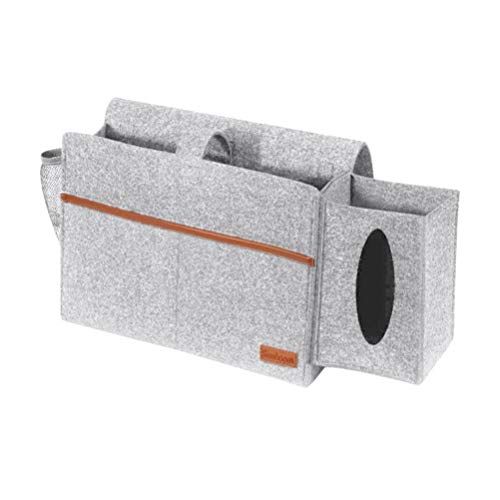 DOITOOL 1stück Multifunktionale Aufbewahrungstasche Aus Filz Für Bett Stilvoller Organizer Für Nachttisch Und Sofa Für Bücher Brillen Handys Und Mehr Tiefe Modernes Design Einfach Zu von DOITOOL