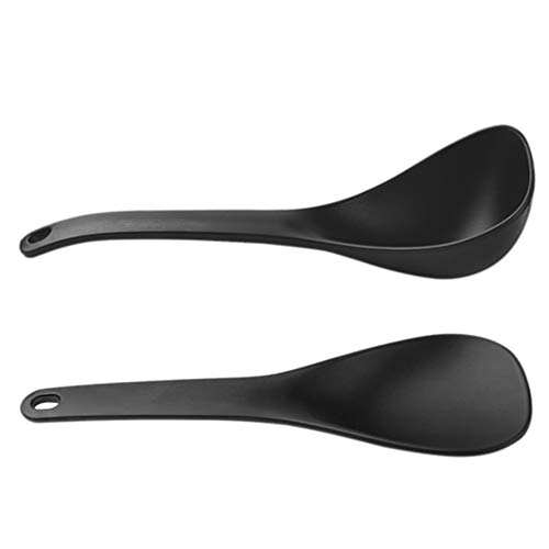 Silikon-Reispaddel, antihaftbeschichtet, hitzebeständig, Küchenhelfer, 2er-Set, schwarze Reisschaufel und Spatel Silikon-Reispaddel, antihaftbeschichtet, hitzebeständig, Küchenhelfer, 2er-Set, schwarze Reisschaufel und Spatel von DOITOOL