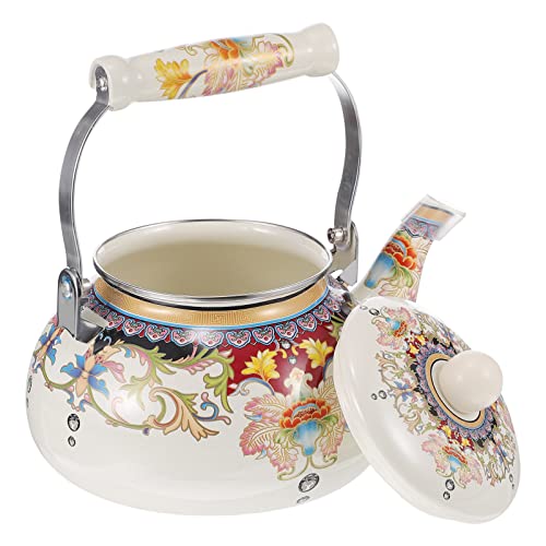 Topf Aus Emaille Pfeifender Wasserkessel Ofenkessel Pfeifender Teekessel Teapot Pfeifende Teekessel Mit Flöte Pfeifkessel Tee Kessel Teebereiter Gasherd Kaltes Wasser Büro von DOITOOL