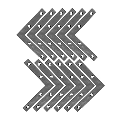 DOJA Barcelona | 12 Stück Flachwinkel L-Form | 50x50x10x2 mm | Verzinkter Stahl | Halterungen für Regale, Briefkästen, Eckwinkel, Holzverbinder, Flachverbinder, Metallwinkel DOJA Barcelona | 12 Stück Flachwinkel L-Form | 50x50x10x2 mm | Verzinkter Stahl | Halterungen für Regale, Briefkästen, Eckwinkel, Holzverbinder, Flachverbinder, Metallwinkel von DOJA Barcelona