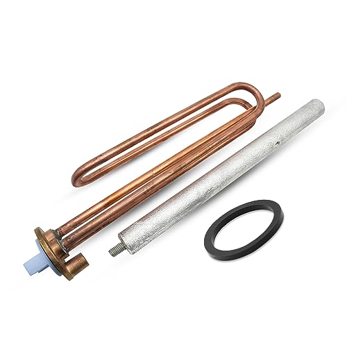 DOJA Barcelona | Elektrischer Widerstand für Boiler-Kit 2000W | Gebogener Widerstand+Magnesiumanode+Gummidichtung+Befestigungsschraube | Elektrischer Widerstands-Kit | Warmwasserbereiter Ersatzteile von DOJA Barcelona