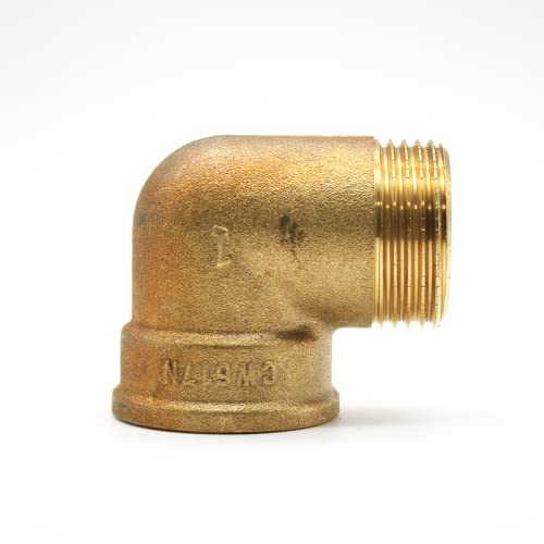 DOJA Barcelona | 4 Gewindefitting 90º | 1/2" Außengewinde - Innengewinde | Winkel 90 Grad | Messing Bogen | Messingwinke | Messing-Gewindebogen für Heizkörper-, Tropf-, Druckluft- und Pressluftrohre von DOJA Barcelona