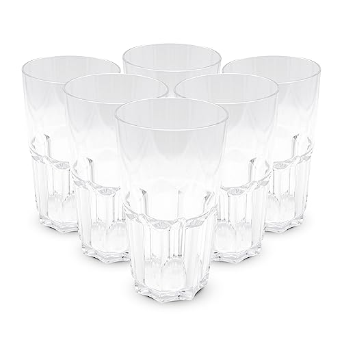 DOJA Barcelona | Hartplastikbecher | 50cl | 6er-Pack | transparentBecher | 154x87x1,8mm | Harte transparentPolycarbonat-Kunststoffbecher | Wiederverwendbare Trinkgläser | für Wasser, Cocktail... von DOJA Barcelona