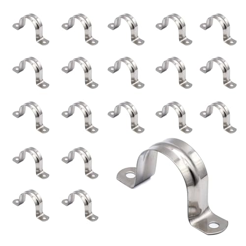 DOJA Barcelona | Metall U-Schellen | 20 Pack | 40mm Rohrschelle | U-Schelle | Metall-Omega-Schellen | Befestigungsschelle | Rohrschelle, Rohrhalterung, Kabelschellen, Schlauchschellen von DOJA Barcelona