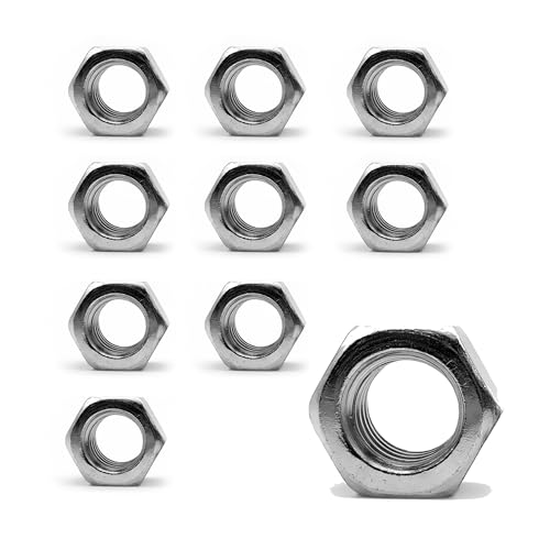 DOJA Barcelona | Muttern | 10 Sechskantmuttern M24 | 19 x 36mm | Stahl Verzinkt | Muttern für Bolzen, Gewindemuttern, Kupplungen, Verstell- und Befestigungselemente im Innen- und Außenbereich von DOJA Barcelona