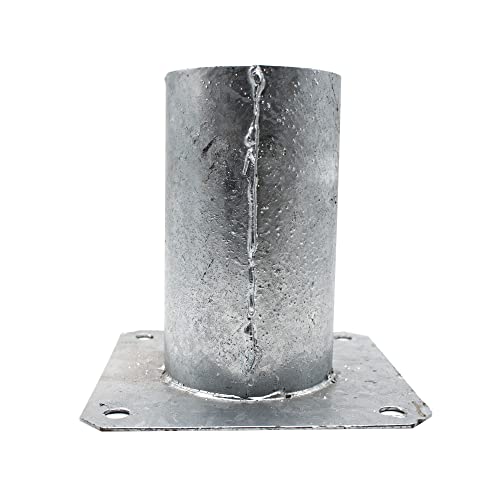 DOJA Barcelona | Pfostenträger Rund | 101x150x150mm | Zaunpfosten Metall Verzinkt | Runde Aufschraubhülse mit Anschraubsockel | Bodenanker Holzpfosten Bodenhülse, Pfostenanker Holzbalken DOJA Barcelona | Pfostenträger Rund | 101x150x150mm | Zaunpfosten Metall Verzinkt | Runde Aufschraubhülse mit Anschraubsockel | Bodenanker Holzpfosten Bodenhülse, Pfostenanker Holzbalken von DOJA Barcelona