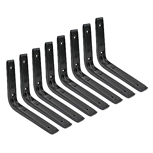 DOJA Barcelona | Regalwinkel Schwarz | 200 x 150 mm | Pack 8 | Metallwinkel Regalhalter | Winkel für Regale | Wandwinkel Regalhalterung DIY, Regalstütze, Wandregal Halterung, Regalhalterung Schwarz DOJA Barcelona | Regalwinkel Schwarz | 200 x 150 mm | Pack 8 | Metallwinkel Regalhalter | Winkel für Regale | Wandwinkel Regalhalterung DIY, Regalstütze, Wandregal Halterung, Regalhalterung Schwarz von DOJA Barcelona
