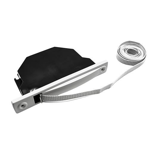 DOJA Barcelona | Rolladen Gurtwickler Unterputz | 14mm | Jalousie Band | Weiß | Polyamid Abdeckplatte | Jalousieband Schaufel | Rolladengurt | Rollo Aufwickler, Gurtwickler mit Abdeckplatte von DOJA Barcelona