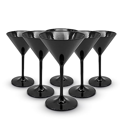 DOJA Barcelona | Schwarze Polycarbonat-Martini-Gläser | 6er Pack | 9.13 oz | Wiederverwendbar von DOJA Barcelona