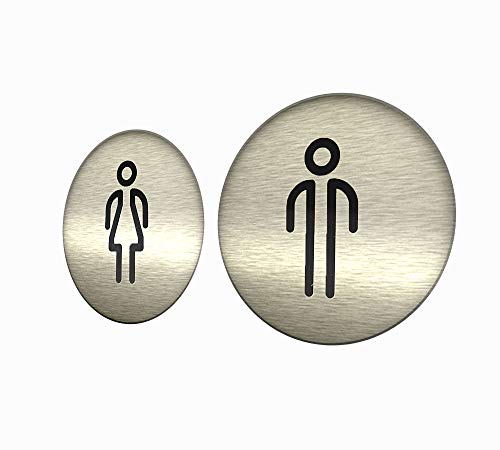 DOJA Barcelona | Toiletten Gäste WC Schild Aufkleber | Damen+Herren | Farbe Grau |100mm Ø | Toilettenschilder | Piktogramm | Selbstklebend WC Tuerschild Toilettenschild DOJA Barcelona | Toiletten Gäste WC Schild Aufkleber | Damen+Herren | Farbe Grau |100mm Ø | Toilettenschilder | Piktogramm | Selbstklebend WC Tuerschild Toilettenschild von DOJA Barcelona