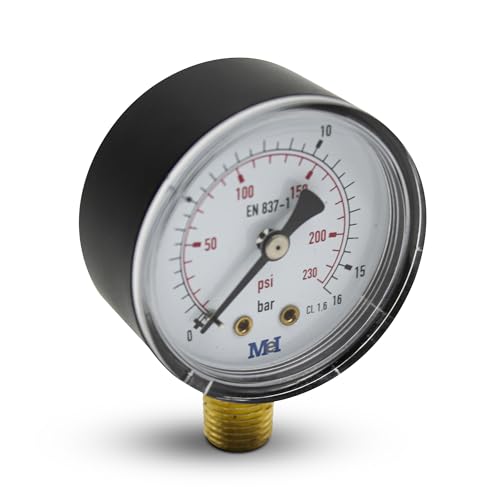 DOJA Barcelona | Wasserdruck Manometer | 1/4" | 0-10 bar | CL 1,6 | Wasserdruckmesser | Wasserdruck Messgerät Überwachung von Trinkwassersystemen, Heizung, Bewässerung, Pumpen, etc. von DOJA Barcelona