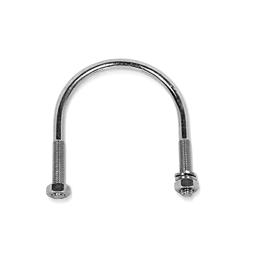 DOJA INDUSTRIAL | U Bügel Schrauben M6 | Pack 5 | Maße: 20mm oder 1/2" | Stahl Verzinkt | U Gewinde Bolzen mit Muttern | U Schraube Halterung | Metallrohrschellen Dachklemme Buegel Befestigung von DOJA Barcelona