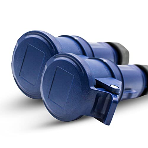DOJA Industrial | Cee Kupplung 380V-IP44 | 32A 2P+E (3-polig) | Einphasiger 3-Poliger Kabel Stecker | 2 Pack | Schuko Steckdose | Strom Campingstecker-Cee Adapter | Wohnmobil/Wohnwagen Camping Zubehör von DOJA Barcelona