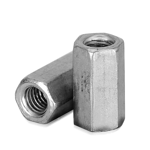 DOJA Industrial | Sechskantmutter Lange Stangenmutter | M8 | PACK 8 | Sechskantkupplungsmutter Innengewinde | Verbindungsmutter Langmutter für Gewindestange | Gewindemuffe aus verzinktem Stahl von DOJA Barcelona