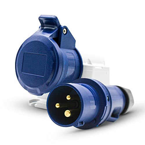 DOJA Industrial | Steckdose Cee Adapter + 220 Volt Stecker | 32A - 2P + E 3-Poliger Einphasen-Industrie Stromadapter | Strom Schuko Stecker Kupplung | Stromkabel Stecker | Wohnwagen Camping Kabel DOJA Industrial | Steckdose Cee Adapter + 220 Volt Stecker | 32A - 2P + E 3-Poliger Einphasen-Industrie Stromadapter | Strom Schuko Stecker Kupplung | Stromkabel Stecker | Wohnwagen Camping Kabel von DOJA Barcelona