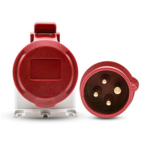 DOJA Industrial | Steckdose Cee Adapter + 380 Volt Stecker | 16A - 3P + E 4-Poliger Einphasen-Industrie Stromadapter | Strom Schuko Stecker Kupplung | Stromkabel Stecker | Wohnwagen Camping Kabel DOJA Industrial | Steckdose Cee Adapter + 380 Volt Stecker | 16A - 3P + E 4-Poliger Einphasen-Industrie Stromadapter | Strom Schuko Stecker Kupplung | Stromkabel Stecker | Wohnwagen Camping Kabel von DOJA Barcelona
