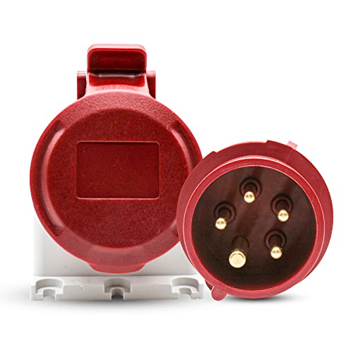 DOJA Industrial | Steckdose Cee Adapter + 380 Volt Stecker | 32A - 3P+N+E 5-Poliger Einphasen-Industrie Stromadapter | Strom Schuko Stecker Kupplung | Stromkabel Stecker | Wohnwagen Camping Kabel DOJA Industrial | Steckdose Cee Adapter + 380 Volt Stecker | 32A - 3P+N+E 5-Poliger Einphasen-Industrie Stromadapter | Strom Schuko Stecker Kupplung | Stromkabel Stecker | Wohnwagen Camping Kabel von DOJA Barcelona