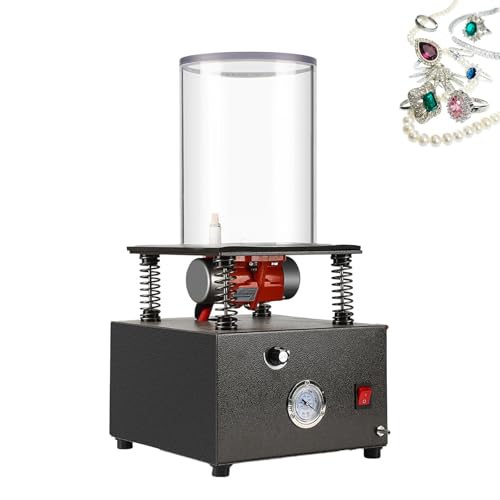 DOJOEUU Gips-Vakuumgussgerät, Vibrationsblasenentfernung mit Manometer, stufenloser Geschwindigkeitsregelung und manuellem Überdruckventil, für die Verarbeitung von Gold von DOJOEUU