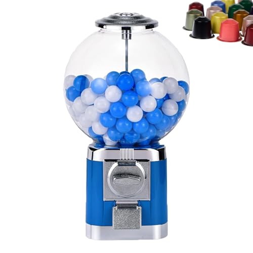 DOJOEUU Kapselautomat, Kaugummiautomat, Münzfrei, Kaugummiautomat für 3,2 cm große Kugeln, Kaffeekapsel-Aufbewahrungsautomat für Zuhause, Spielwarengeschäfte(Blue) von DOJOEUU