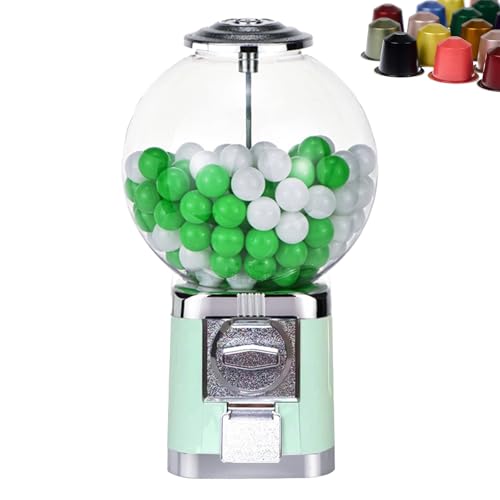 DOJOEUU Kapselautomat, Kaugummiautomat, Münzfrei, Kaugummiautomat für 3,2 cm große Kugeln, Kaffeekapsel-Aufbewahrungsautomat für Zuhause, Spielwarengeschäfte(Light Green) von DOJOEUU