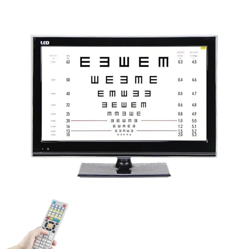 Digitale Sehtafel mit 21,5 Zoll LCD-Display, optische Sehtafel mit Fernbedienung, Test von über 300 Zielen, 1–6,5 m Entfernung einstellbar, für Augenkliniken und Optiker von DOJOEUU
