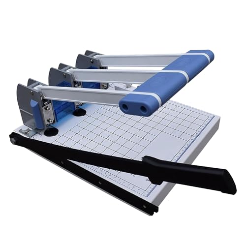 Hochleistungs-Locher mit 3 Löchern, verstellbarem Lineal und Konfetti-Box, A4-Papierschneider, Lochstärke: 15 mm, für Schule und Beruf(4mm) von DOJOEUU