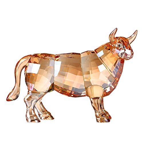 DOJOZ Crystal Bull Kuh Ochse Rinder New 2021 Home Decorations Figuren Sammlerstücke Tier (Gold) von DOJOZ