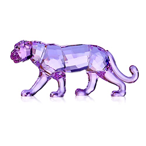 Kristall-Leoparden-Geparden-Figur, realistische Tierkunst, Kollektion, Tischdekoration, Statue, Heimdekoration (lila) von DOJOZ