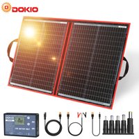 Dokio - 100W 18V Faltbar Tragbar Solarmodule Monokristalline mit Solarregler(Lcd-Anzeige + 2 Usb-Ausgang) FüR 12v Batterie, agm, Gelbatterie, von DOKIO