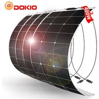 4x 100W Solarpanel 12v Flexibles Monokristallines Solarmodul für Haus/Wohnwagen/Van/Boot/Batterie/Garten von DOKIO