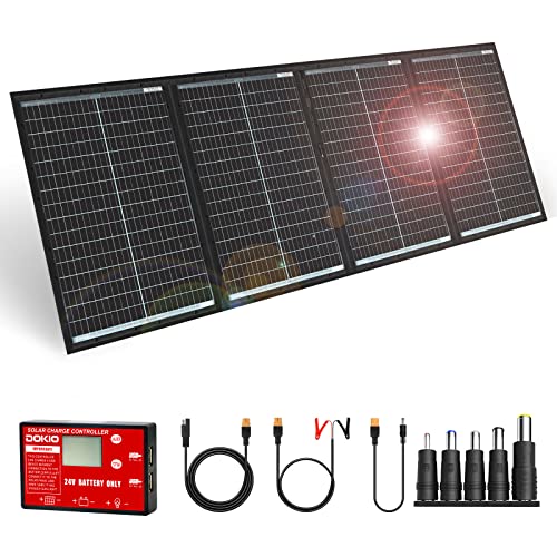 DOKIO Solarpanel Faltbar 200W 36V Kit Monokristallines Mit Solarladeregler und Kabel für 24V Kfz Batterie, AGM, Gelbatterie, Säurebatterie plug and play DOKIO Solarpanel Faltbar 200W 36V Kit Monokristallines Mit Solarladeregler und Kabel für 24V Kfz Batterie, AGM, Gelbatterie, Säurebatterie plug and play von DOKIO