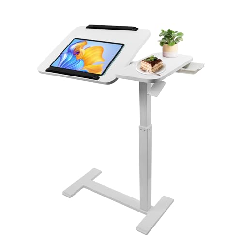DOKKOME Beistelltisch Höhenverstellbar Laptoptisch mit Rollen Mobil Stehpult Pflegetisch Drehbarer Computertisch Klein Schreibtisch Überbett-Tisch für Bett Sofa Büro Office Weiß DOKKOME Beistelltisch Höhenverstellbar Laptoptisch mit Rollen Mobil Stehpult Pflegetisch Drehbarer Computertisch Klein Schreibtisch Überbett-Tisch für Bett Sofa Büro Office Weiß von DOKKOME