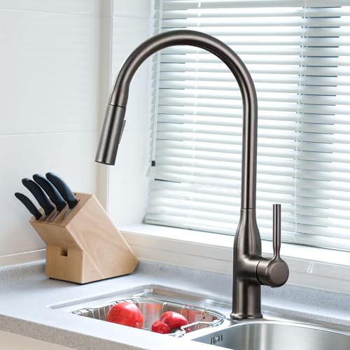 DOKKOME Wasserhahn Küche Ausziehbar Küchenarmatur 2 Modi armatur mit Herausziehbar Brause Abziehbar Mischbatterie Spültischarmatur Faucet Grau von DOKKOME