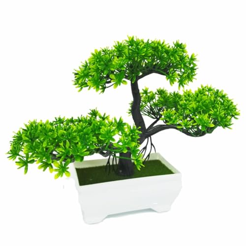 DOKUYIE Bonsai-Baum im Topf, künstliche Pflanze, Dekoration für Schreibtisch, Zuhause, Arbeitszimmer, 180 mm (grün) von DOKUYIE