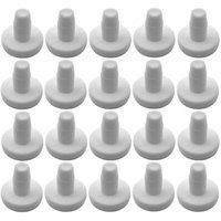 Dolaso - 20x Rohrende zum Einsetzen von Außen-Ø 16 mm Innen-Ø 6,5 mm in peld Plug Hole Pipe Foot Furniture Chair Finish Protection Cover, weiß von DOLASO