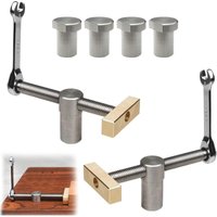 Dolaso - 2er-Set Zimmermanns-Tischschraubstockklemmen, schnelle Werkbankklemmen, verstellbare Schreibtischklammer mit 4 Bankhaken, Tischlerwerkzeuge von DOLASO