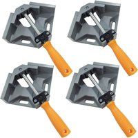 4 Stück 90°-Winkelklemme, Eckschraubstock aus Aluminiumlegierung, Eckschweißklemme mit verstellbarer Drehbacke, für Tischlerwerkzeuge, von DOLASO