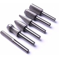 Dolaso - 6-teiliges 6 mm 1/4 Zoll Stahl-Frässtiftfeilen-Set für Metall, Kunststoff, Holz, Stein, Schleifen und Entgraten von DOLASO