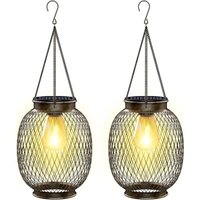 DOLASO 2er-Pack Solar-Hängeleuchten, IP65 wasserdichte Solarleuchten für den Außenbereich, LED-Glühbirne, Solarleuchten für Veranda, Terrasse, Garten DOLASO 2er-Pack Solar-Hängeleuchten, IP65 wasserdichte Solarleuchten für den Außenbereich, LED-Glühbirne, Solarleuchten für Veranda, Terrasse, Garten von DOLASO