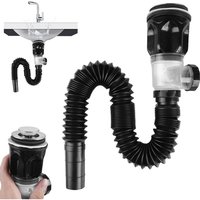 DOLASO Abflussschlauch-Set für Waschbecken, geruchsdichter Siphon, 100 % auslaufsicher, flexibler Ablaufschlauch, erweiterbar auf 300–955 mm DOLASO Abflussschlauch-Set für Waschbecken, geruchsdichter Siphon, 100 % auslaufsicher, flexibler Ablaufschlauch, erweiterbar auf 300–955 mm von DOLASO